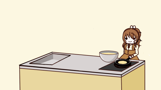 ホットケーキを焼いてるgifアニメ イラスト制作依頼はタノムノ