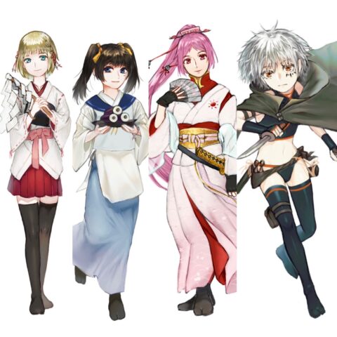 和風ファンタジー小説キャラクターデザイン/立ち絵制作（8枚